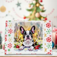 A Sweet Boston Terrier Christmas Large Gift Bag