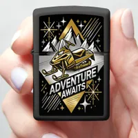 Snowmobile Journeys Through Frosty Mountain Trails Zippo Lighter