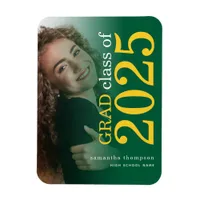 Photo Yellow Green 2025 Graduation Announcement Magnet