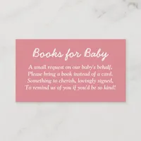 Books for Baby Blush Pink Enclosure Card