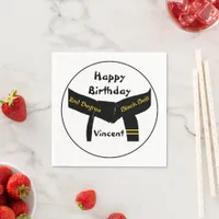 Martial Arts 2nd Degree Black Belt Birthday Paper Napkins