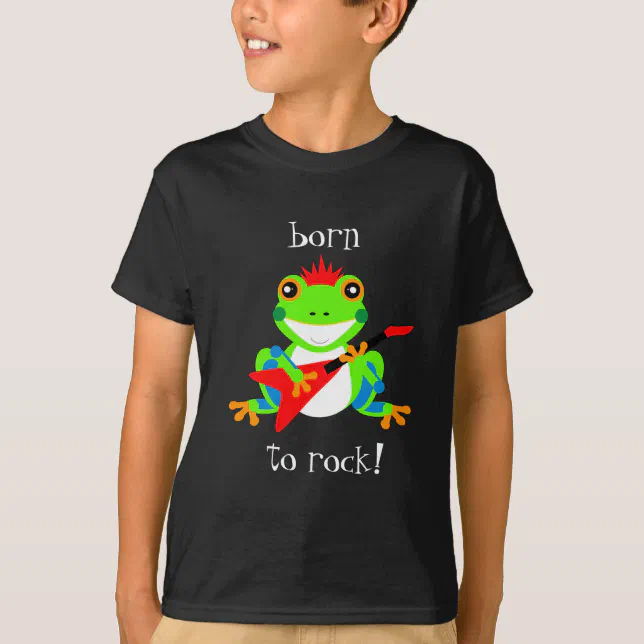 Cute Tree Frogs Rockin' Red Guitars T-Shirt