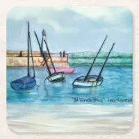 Summer boating fun! square paper coaster