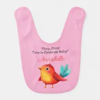 Bird-Themed Baby Shower Cute Watercolor Baby Bib