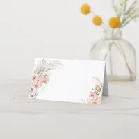 Boho Pampas Place Card Blush Pink Floral