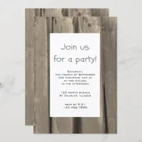 Rustic Barn Wood Party Invitation