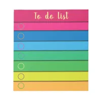 Trendy Chic Horizontal Rainbow Stripes To Do List Notepad