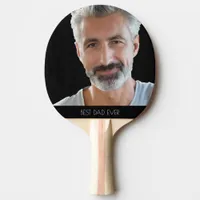 Father photo black ping pong paddle