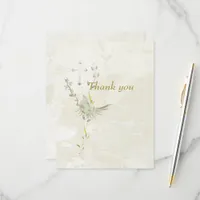 Dove and golden leaves  RSVP card 