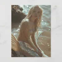 Sexy Blond Mermaid Postcard