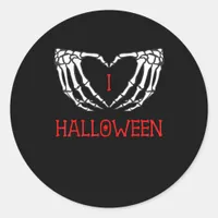 Halloween Skeleton Hands Forming Heart Gothic Classic Round Sticker