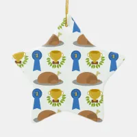 Winner Winner Chicken Dinner Pattern Ceramic Ornament