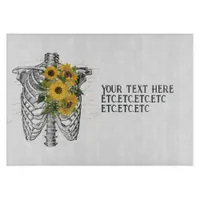 Gothic Sunflower Skeleton Cutting Board