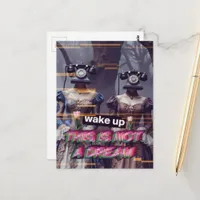 Wake Up Telephone Head Ladies Not a Dream Postcard