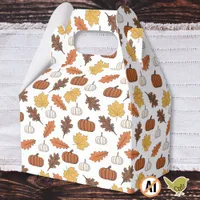 Autumn leaves and pumpkins favor boxes
