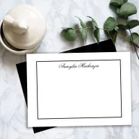 Elegant Black and White Personalized Note Card