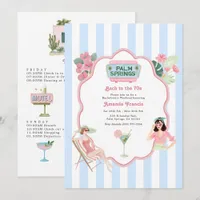 Palm Springs Retro Summer Bachelorette Weekend Invitation
