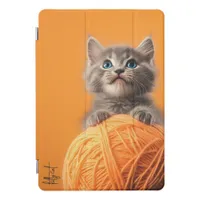 Cute Kitten and Orange Ball of Wool iPad Pro Cover