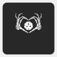 Halloween Pickle Skeleton Heart Hands Square Sticker