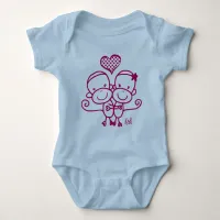 Sock Monkey Hugz Infant Bodysuit ~ Cherry pink