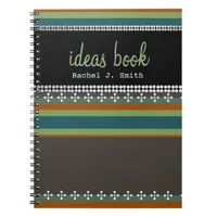 Funky Stripes Custom Name Ideas Book Notebook