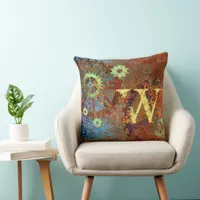 Personalized Steampunk Rusty Clockwork Gears  Throw Pillow