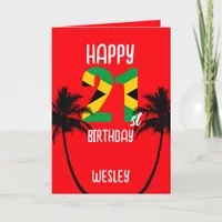 Jamaican Happy 21st Birthday Card