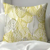 Golden Leaves Pattern Throw Pillow