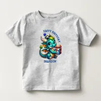 Dragon Themed Personalized Birthday Boy Toddler T-shirt