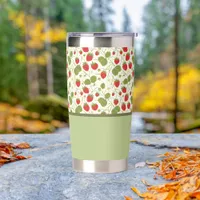 Strawberry Blossoms and Berries Pattern  Insulated Tumbler