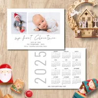 2 Photo 2025 Calendar Baby 1st Christmas Holiday Card