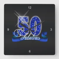 Fabulous Fifty Sparkle ID191 Square Wall Clock