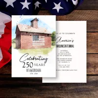 Red Barn 250 Years Semiquincentennial 4th of July Invitation