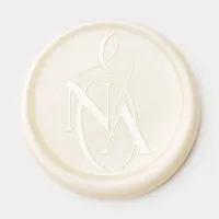 Simple Elegant Script Wedding Monogram Wax Seal Sticker