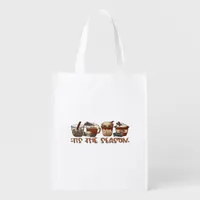 Skeleton Coffee Cups Coffee Lover Grocery Bag