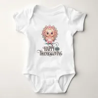 Cute Thanksgiving Turkey Baby Bodysuit