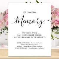 In Loving Memory Personalized Wedding Memorial Poster