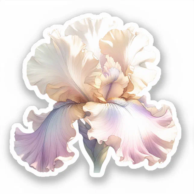 Coquette Blush Pink Pretty Iris Flower  Sticker