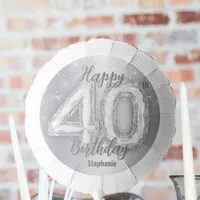 Sparkling Glam Silver Gemstone 40th Birthday Balloon