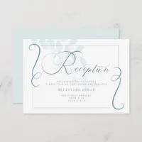 Reception - Barely There Smoke Blue Botanical Invitation