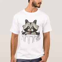 Adorable Raccoon in the Trash Eating an Apple T-Shirt