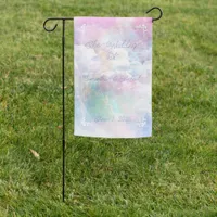 Dreamy pastel clouds and stars, romantic and cosmi garden flag