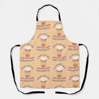 Fueled By Coffee and Creativity Fun Pattern Apron