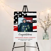 Firefighter Graduation Party Thin Red Line Photo Foam Board