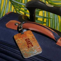 Rusty, Verdigris, Grunge Steampunk Personalized  L Luggage Tag