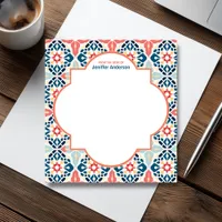 Moroccan Zellij Pattern Blue & Pink Notepad