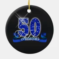 Fabulous Fifty Sparkle ID191 Ceramic Ornament