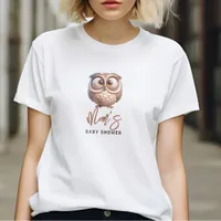 Cute Caricature Owl Baby Boy Shower T-Shirt