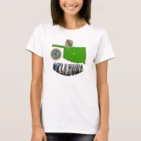 Oklahoma Map, seal and Picture Text T-Shirt