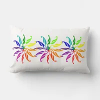 Pillow (Lumbar) - Color Wheel Leaves on White